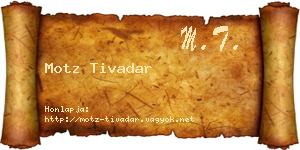 Motz Tivadar névjegykártya